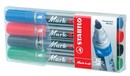 Набор перманентных маркеров Stabilo 653 4 цвета с клиновидным острием 653/4