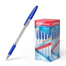 Ручка шар. ErichKrause R-301 Classic Stick&Grip 1.0, корпус прозрачный, синяя (50/400) 39527