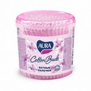 Ватные палочки АУРА 200шт круглый стакан 