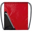 Мешок для сменной обуви Attomex 35х40 см, 1 отделение, внешний карман на молнии, водоотталкивающая ткань, на веревочной завязке, красная с черным 7040732