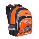 Рюкзак школьный Grizzly 30х40х18см, цвет черный - оранжевый, нейлон RB-731-2