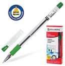 Ручка шариковая BRAUBERG Max-oil, чернила на масляной основе, корпус с грипом, толщ.письма 0.7мм, зеленая 142144