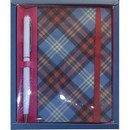 Набор подарочный deVENTE. Синяя шотландка, 2 предмета: записная книжка+ шариковая ручка, в подарочной коробке 1100708