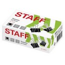 Зажимы для бумаг большие STAFF "EVERYDAY", КОМПЛЕКТ 12 шт., 51 мм, на 230 листов, черные, картонная коробка 224610