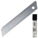 Лезвия для ножей 18 мм КОМПЛЕКТ 10 ШТ., толщина лезвия 0,38 мм, в пластиковом пенале, STAFF "Basic" 235466