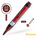 Маркер перманентный Crown "Multi Marker" коричневый, пулевидный, 3мм 