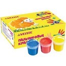 Краски пальчиковые "deVENTE" 6 цветов (3 стандартных+3 флуоресцентных) по 40 мл, смываемые, в картонной коробке 8079707
