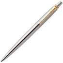 Ручка гелевая PARKER Jotter Stainless Steel GT, корпус из нерж.стали,позолоченные детали, черные чернила M PARKER-2020647