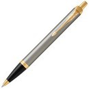Ручка шар. PARKER "IM Brushed Metal GT" цвет корпуса серебристый, позолоч.детали , M, синие чернила PARKER-1931670