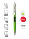 Ручка гел. автоматич. PENAC INKETT светло-зеленая 0,5мм прозрачный корпус с резиновым грипом BA3601-21EF