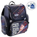 Рюкзак школьный Хоккей + мешок для сменной обуви, с эргономичной спинкой, серый, h=36см, Mike&mar 1074-MM-154