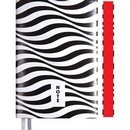 Записная книжка фA7 (90 ммx130 мм) 160 стр., deVENTE. Black&White паттерн волнами, белая бумага 70 г/м? в клетку с красным срезом, печать в 1 краску, мягкая обложка из искусственной кожи, черно-белая печать, красный форзац, закругленные уголки, 1 ляссе, в термоусадочной пленке 2054800