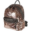 Рюкзак подростковый "deVENTE. Glam" 36x28x15 см, текстильный с двухсторонними пайетками, отделка из искусственной кожи, 1 отделение на молнии, 1 передний карман, 2 боковых кармана, 1 карман на спинке, золотой 7032950