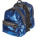Рюкзак подростковый "deVENTE. Glam" 36x28x15 см, текстильный с двухсторонними пайетками, отделка из искусственной кожи, 1 отделение на молнии, 1 передний карман, 2 боковых кармана, 1 карман на спинке, синий 7032948