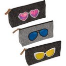 Пенал - косметичка deVENTE. Sunglasses 21,5x10x4 см треугольный, однотонный фетр, аппликация-очки, на молнии, ассорти 7026923