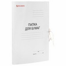 Папка для бумаг с завязками картонная мелованная BRAUBERG, гарантированная плотность 320 г/м2, до 200 листов, 121513 121513