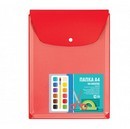 Папка-конверт пластиковая 180/300 мкм, на кнопке фА4, красная, ДПС 2920-102