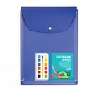 Папка-конверт пластиковая 180/300 мкм, на кнопке фА4, голубая, ДПС 2920-117