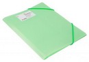 Папка пластиковая 0.5мм, на резинке, фА4, зеленый турмалин карман для визит., Бюрократ Gems GEMPR05GRN