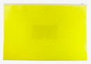 Папка-конверт пластиковая 0.15мм, на молнии ZIP фA4+, полипропилен желтый карм.для визит.,  Double Neon Бюрократ DNEBPM4AYEL