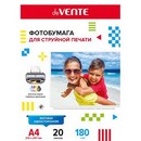 Фотобумага для струйной печати deVENTE A4, 20 л, 180 г/м?, матовая односторонняя, в пластиковом пакете с европодвесом 2042904