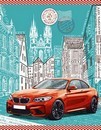 Тетрадь 120л. кл., на кольцах, обл. 7БЦ, ламин., Красный автомобиль, КТС-Про С0492-35