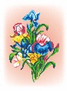 Набор для вышивания сх.канва + мулине Цветы ириса размер 21*30/14*19, М.П.Студия КН-407