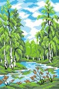 Набор для вышивания сх.канва + мулине Лето в лесу размер 21*30/14*21, М.П.Студия КН-424 