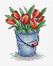 Набор для вышивания "Жар-Птица. Свежесть тюльпанов" размер 11*8 см., М.П.Студия М-377