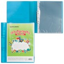 Папка для портфолио, 2 кольца, 20 файлов, синяя, BRAUBERG * 126557