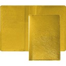 Обложка для паспорта Redeco золото, искусственная кожа фактурная, отстрочка, 5 отделений для визиток, в пластиковом пакете с европодвесом 1030911