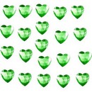 Стразы самоклеящиеся deVENTE. Heart акриловые, размер 4 мм, карточка 60x60 мм, зеленые, 100 шт в пластиковом пакете с блистерным подвесом 8002026