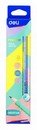 Карандаш Deli Macaron HB с ластиком шестигран. пластик  цветной корпус, ассорти (12/72) EU54800-1