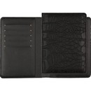 Обложка для паспорта  Belcanto черная, 10x14 см, искусственная кожа фактурная, поролон, отстрочка, 5 отделений для визиток, в пластиковом пакете с европодвесом 1030004