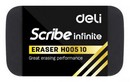 Ластик Deli Scribe Infinite 20x10x40мм черный индивидуальная картонная упаковка EH00510