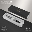 Ручка шар. PARKER "IM Achromatic" серый матовый M синие чернила, в подарочной коробке PARKER-2127752