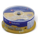 Диски DVD+RW(плюс) VERBATIM 4,7Gb 4x КОМПЛЕКТ 25шт Cake Box 43489 (ш/к-4894) 510260