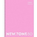 Тетрадь 80л. кл., на гребне, NEWtone PASTEL ПИОН, Хатбер (4/48) 80Т5лA1гр_05018