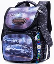 Ранец школьный SkyName Racing 26*18*34, с ортопедической спинкой, + часы 2063