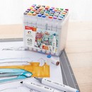 Набор маркеров для скетчинга Deli Color Emotion 48цв., двойной пиш. наконечник 1мм, пластиковая коробка E70801-48/A