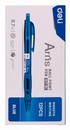 Ручка шар. автомат. "Arris" синяя  0.7мм резиновый грип синий, Deli EQ17-BL