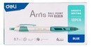 Ручка шариковая автоматическая "Arris" синяя  0.7мм резин. манжета ассорти, Deli EQ18-BL 