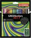 Карандаши 24цв., Stabilo GREENCOLORS ARTY картонный футляр 6019/24-1-20