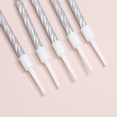 Свечи в торт "Спираль", 10 шт, средние, 7 см, металлик 2919667 2919667    