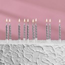 Свечи в торт "Спираль", 10 шт, средние, 7 см, металлик 2919667 2919667    
