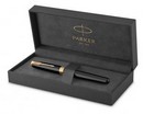 Ручка перьевая PARKER "Sonnet Core F539 LaqBlack GT F сталь нержавеющая, позолота подар.кор.конвертор, картриджи 1931494