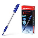Ручка шар. ErichKrause Classic Stick&Grip, Ultra Glide Technology U-109 синяя, 1.0мм (12/144) 53742