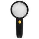 Лупа просмотровая BRAUBERG, С ПОДСВЕТКОЙ, диаметр 75 мм, увеличение 3, корпус черный 454130