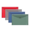 Папка-конверт пластиковая 0.16мм, на кнопке фА4, полупрозрачная, ассорти, Glossy Classic ErichKrause 50289