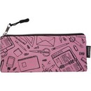 Пенал - косметичка "deVENTE. School" 21,5x9x1 см, плоский, на молнии, текстильный, в пластиковом пакете, розовый 7024072